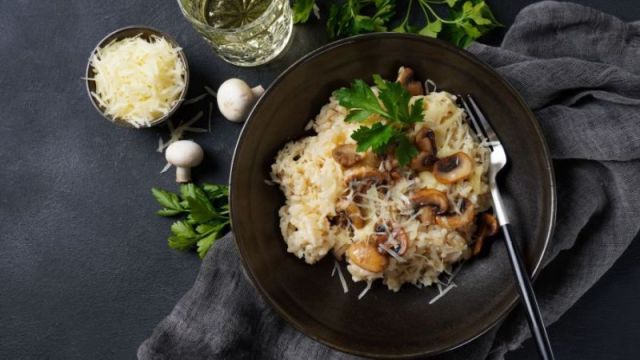 Pilzrisotto mit Parmesan, Weingut Lena Flubacher